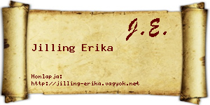 Jilling Erika névjegykártya